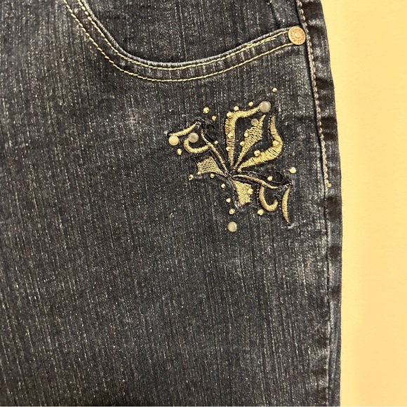 COS Denim Jeans Women’s Sz 10 Tall Embroidered Back pockets Bootcut Embellished - Picture 4 of 11